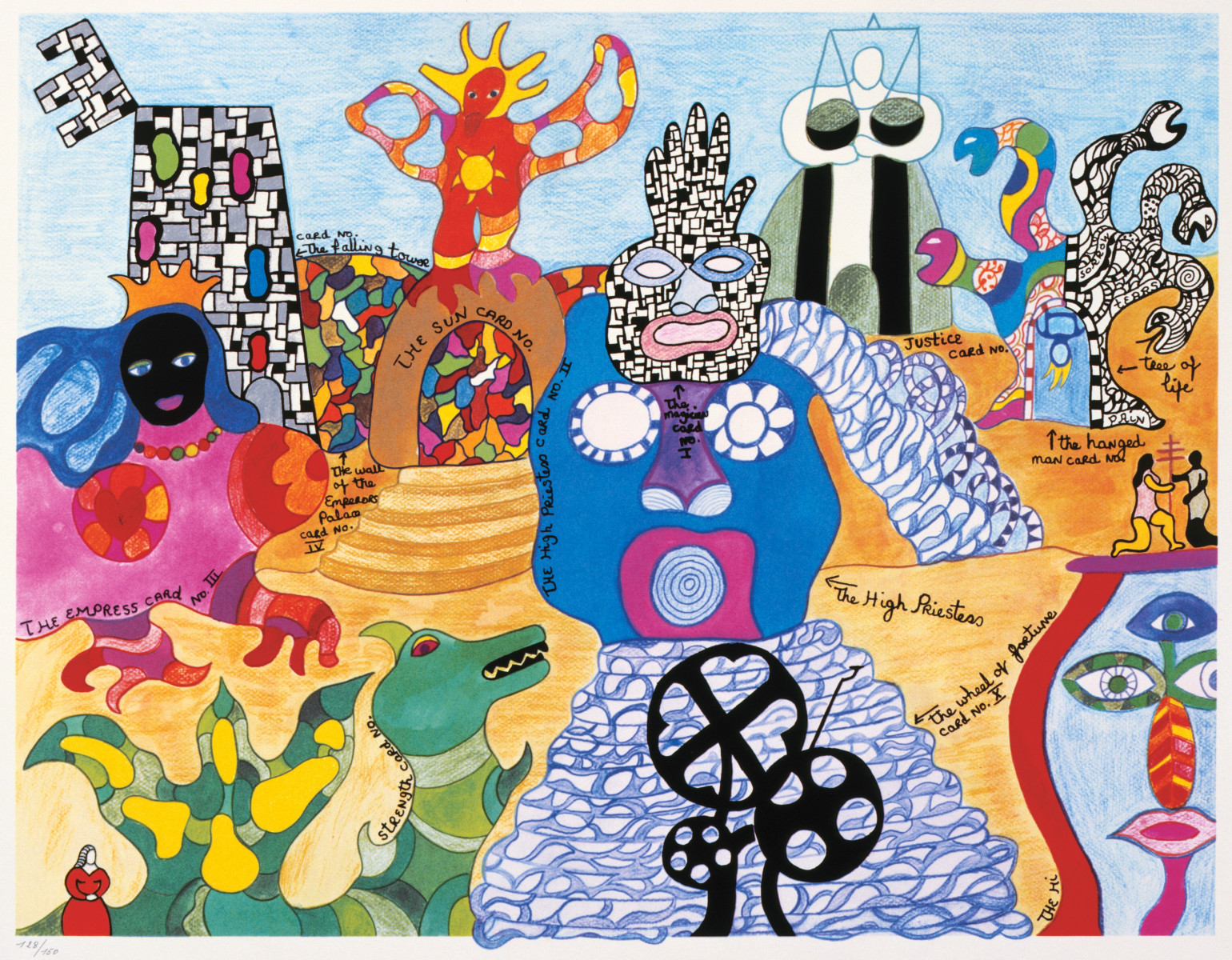 Tarot Garden, 1991.  Litografía 60.3 x 80 cm. Niki Charitable Art Foundation
