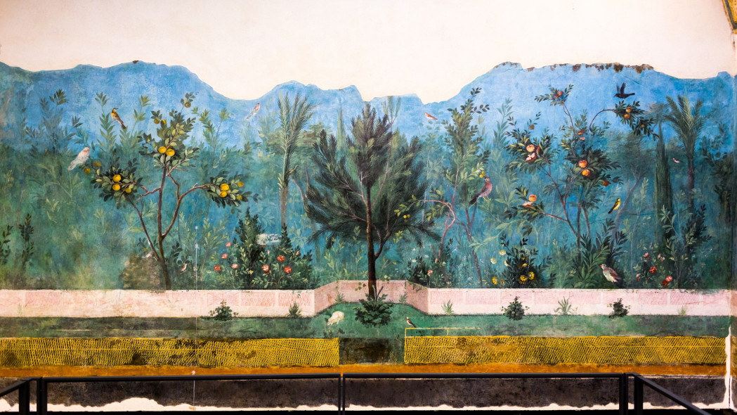 Pintura mural - jardín (viridarium) - Roma (villa de Livia en Via Flaminia). © Wikimedia Commons_Creative Commons Attribution-Share Alike 4.0 International Pintura mural - jardín (viridarium) - Roma (villa de Livia en Via Flaminia). © Wikimedia Commons_Creative Commons Attribution-Share Alike 4.0 International