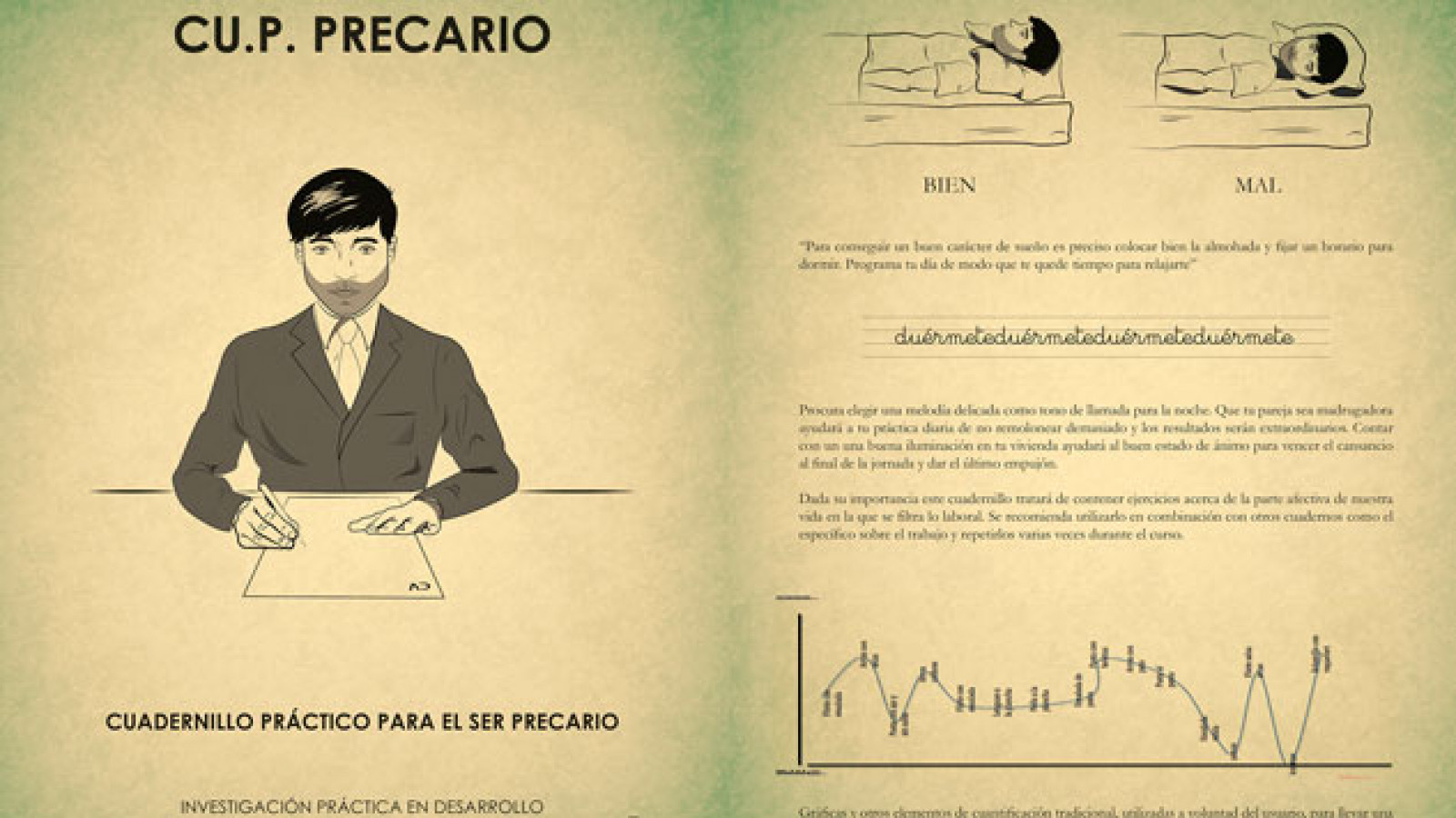 C.U.P Precario, cuadernillo práctico para el ser precario. Paula Cueto. Exposición Inéditos 2014. Be virus, my friend
